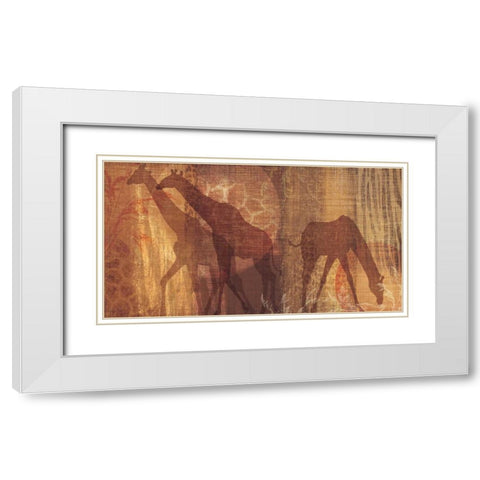 Safari Silhouette III White Modern Wood Framed Art Print with Double Matting by Venter, Tandi