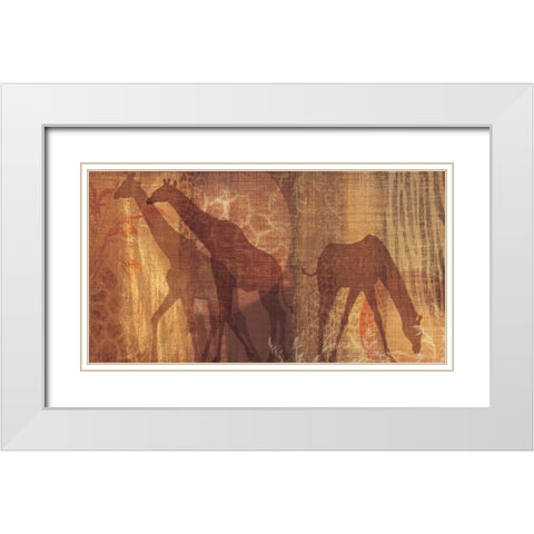 Safari Silhouette III White Modern Wood Framed Art Print with Double Matting by Venter, Tandi