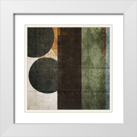 Woven White Modern Wood Framed Art Print with Double Matting by NOAH