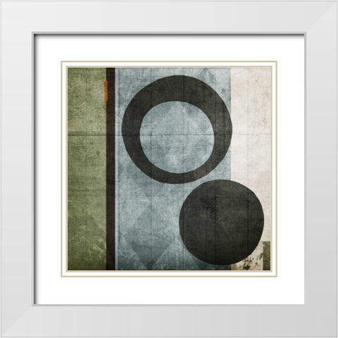 Woven White Modern Wood Framed Art Print with Double Matting by NOAH