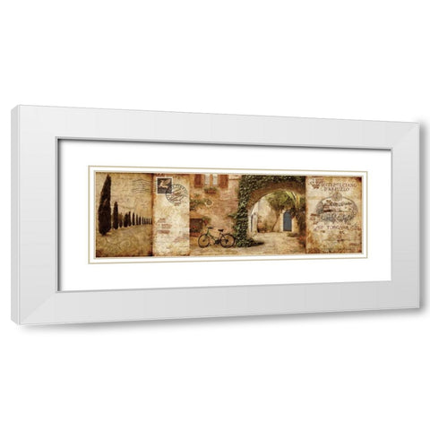 Tuscan Courtyard White Modern Wood Framed Art Print with Double Matting by Mallett, Keith