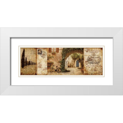 Tuscan Courtyard White Modern Wood Framed Art Print with Double Matting by Mallett, Keith