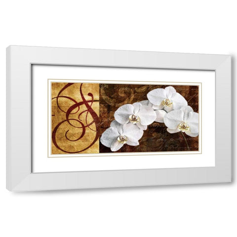 Moonlit Orchids White Modern Wood Framed Art Print with Double Matting by Mallett, Keith
