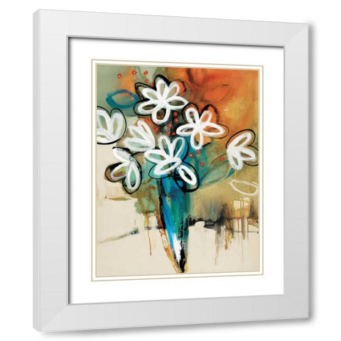 Floral and Still Life Trance I White Modern Wood Framed Art Print with Double Matting by Barnes, Natasha