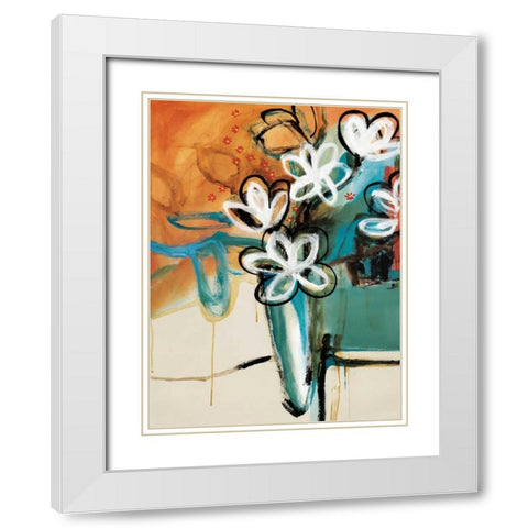 Floral and Still Life Trance II White Modern Wood Framed Art Print with Double Matting by Barnes, Natasha