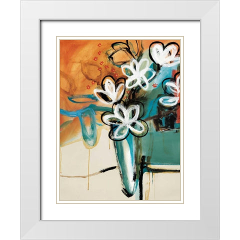 Floral and Still Life Trance II White Modern Wood Framed Art Print with Double Matting by Barnes, Natasha