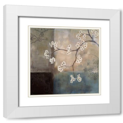 Spa Blossom I White Modern Wood Framed Art Print with Double Matting by Maitland, Laurie