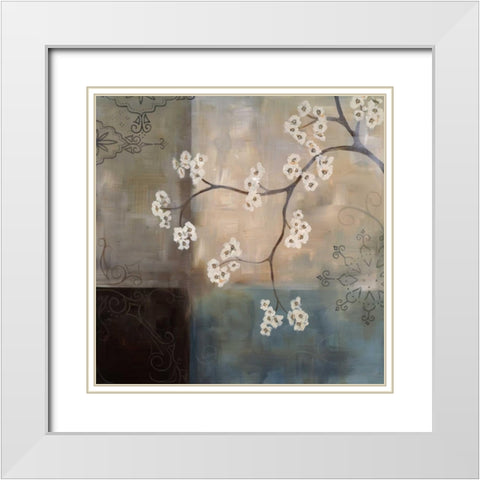 Spa Blossom I White Modern Wood Framed Art Print with Double Matting by Maitland, Laurie