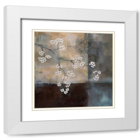 Spa Blossom II White Modern Wood Framed Art Print with Double Matting by Maitland, Laurie