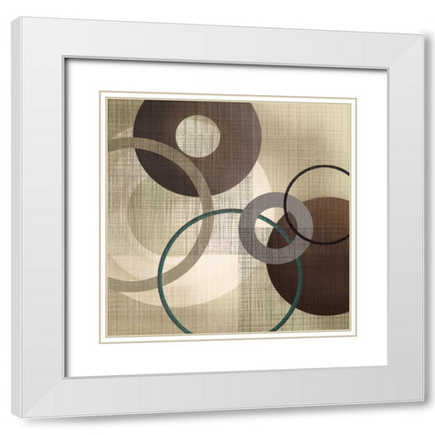 Hoops n Loops I White Modern Wood Framed Art Print with Double Matting by Venter, Tandi
