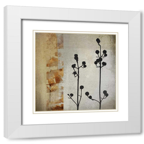 Sombras de Oro I White Modern Wood Framed Art Print with Double Matting by NOAH