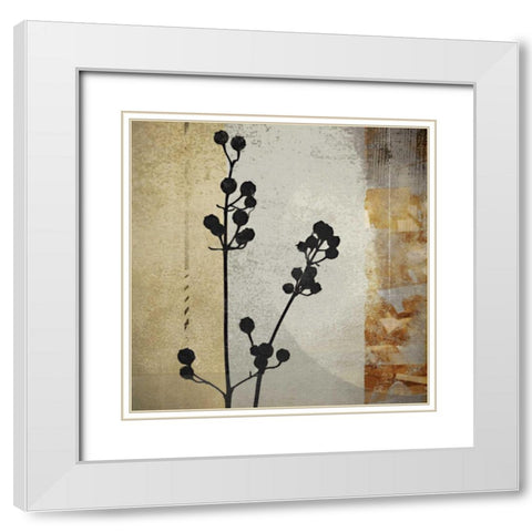 Sombras de Oro II White Modern Wood Framed Art Print with Double Matting by NOAH