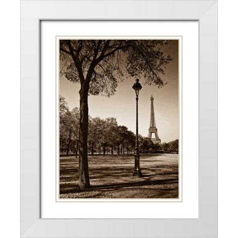 An Afternoon Stroll - Paris I White Modern Wood Framed Art Print with Double Matting by Maihara, Jeff