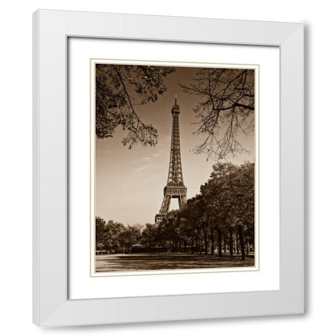 An Afternoon Stroll - Paris II White Modern Wood Framed Art Print with Double Matting by Maihara, Jeff