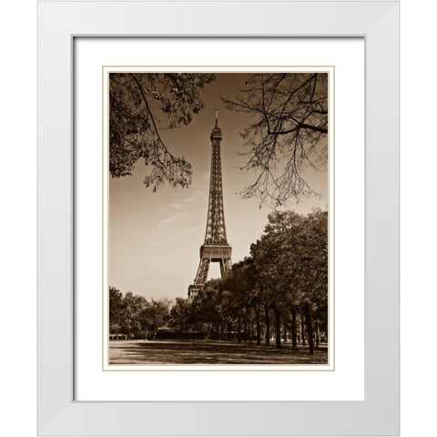 An Afternoon Stroll - Paris II White Modern Wood Framed Art Print with Double Matting by Maihara, Jeff