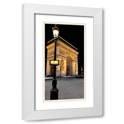 Paris Nights I White Modern Wood Framed Art Print with Double Matting by Maihara, Jeff