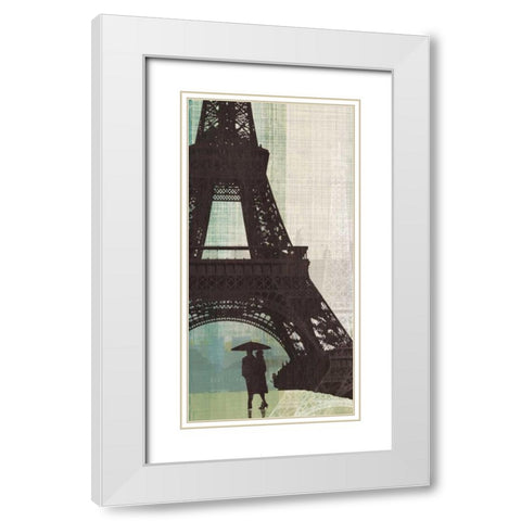 Eiffel Tower I White Modern Wood Framed Art Print with Double Matting by Venter, Tandi
