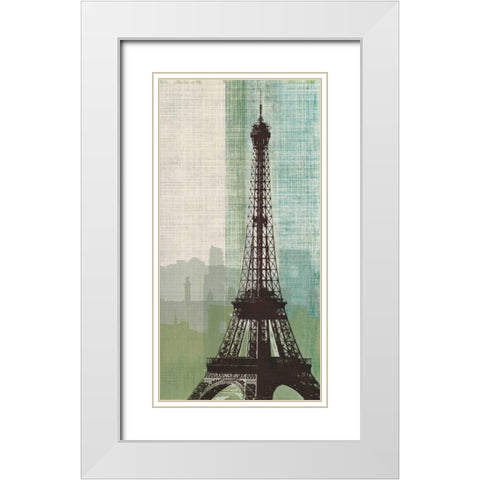 Eiffel Tower II White Modern Wood Framed Art Print with Double Matting by Venter, Tandi