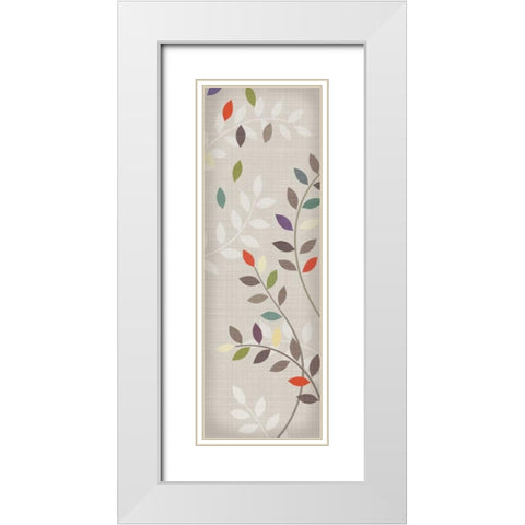 Leaflets I White Modern Wood Framed Art Print with Double Matting by Venter, Tandi