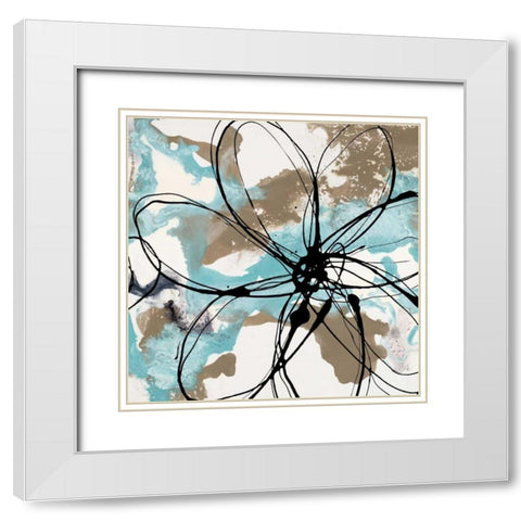 Free Flow I White Modern Wood Framed Art Print with Double Matting by Barnes, Natasha