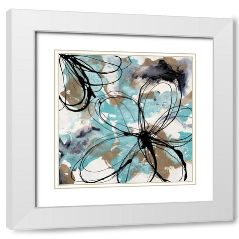 Free Flow II White Modern Wood Framed Art Print with Double Matting by Barnes, Natasha