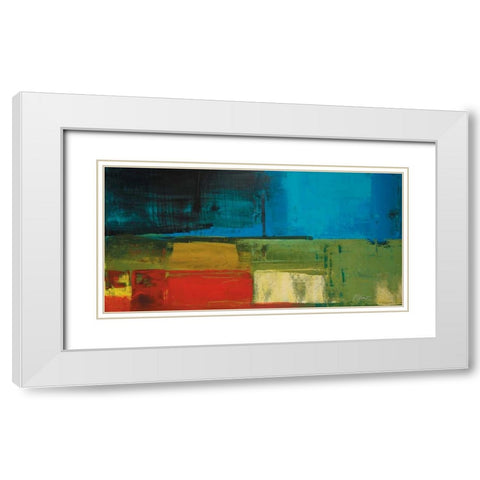 Segments White Modern Wood Framed Art Print with Double Matting by Colbert , Peter