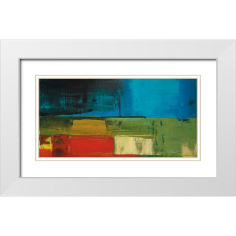 Segments White Modern Wood Framed Art Print with Double Matting by Colbert , Peter