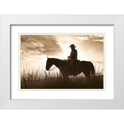 Days End White Modern Wood Framed Art Print with Double Matting by Caro, Wendy