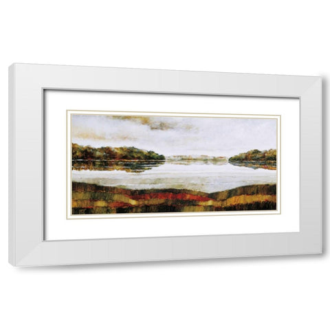 Haliburton Lake White Modern Wood Framed Art Print with Double Matting by Burdy, Zenon