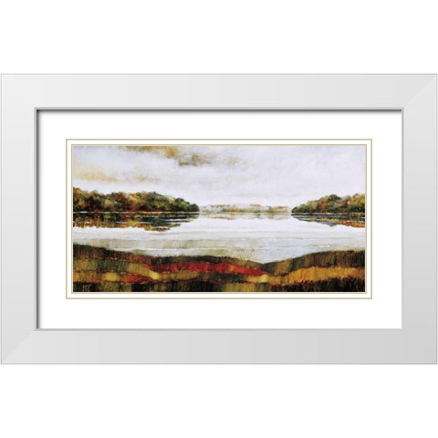 Haliburton Lake White Modern Wood Framed Art Print with Double Matting by Burdy, Zenon