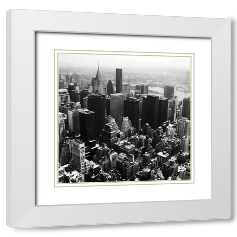 Manhattan and the Hudson White Modern Wood Framed Art Print with Double Matting by Craig, Jordan