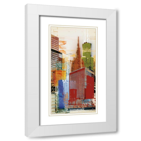 Urban Style I White Modern Wood Framed Art Print with Double Matting by NOAH