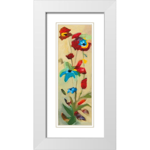 Wildflowers II White Modern Wood Framed Art Print with Double Matting by Zybala , Jennifer
