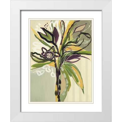 Serene Floral I White Modern Wood Framed Art Print with Double Matting by Maritz, Angela