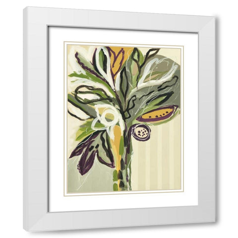 Serene Floral II White Modern Wood Framed Art Print with Double Matting by Maritz, Angela