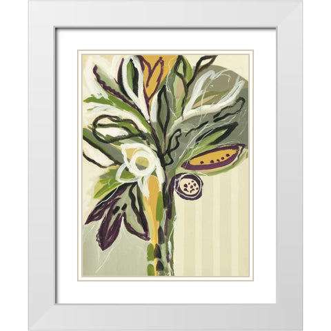 Serene Floral II White Modern Wood Framed Art Print with Double Matting by Maritz, Angela