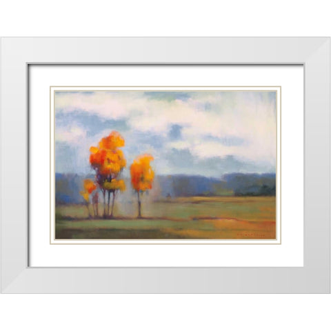 Autumn Group White Modern Wood Framed Art Print with Double Matting by Anderson, Paul
