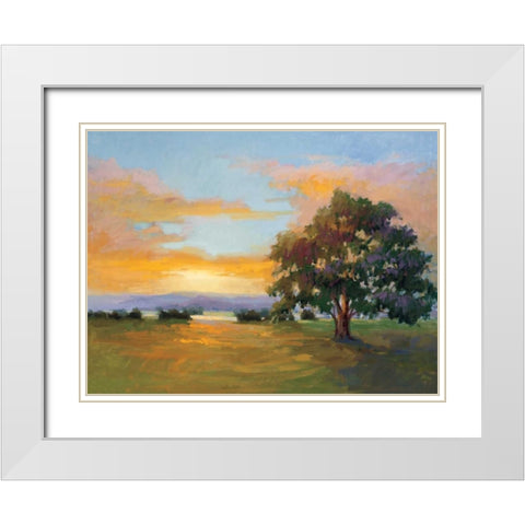 A Sunset Salute White Modern Wood Framed Art Print with Double Matting by McMurry, Vicki