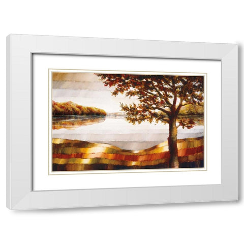 Lake Mamry White Modern Wood Framed Art Print with Double Matting by Burdy, Zenon
