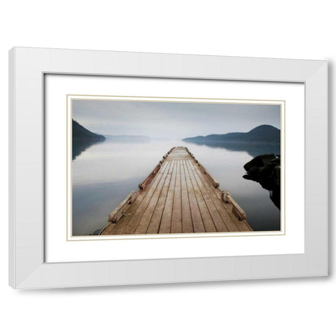 Off Orcas Island White Modern Wood Framed Art Print with Double Matting by Cahill, Michael