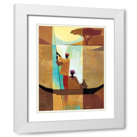 On the River II White Modern Wood Framed Art Print with Double Matting by Mallett, Keith