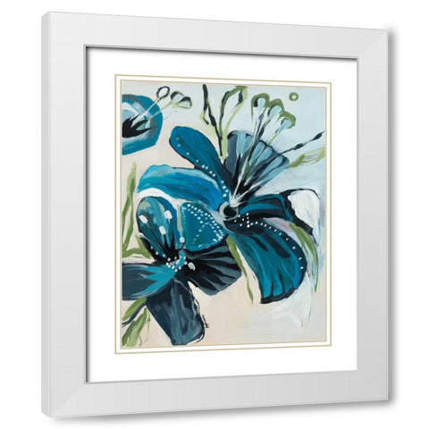 Flowers of Azure I White Modern Wood Framed Art Print with Double Matting by Maritz, Angela