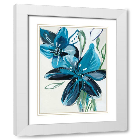 Flowers of Azure II White Modern Wood Framed Art Print with Double Matting by Maritz, Angela