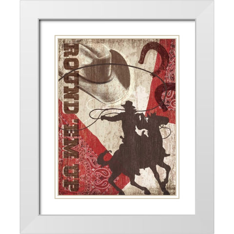 Round Em Up White Modern Wood Framed Art Print with Double Matting by Venter, Tandi