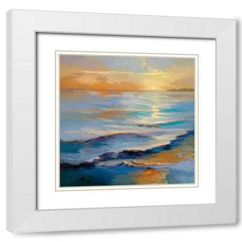 Ocean Overture White Modern Wood Framed Art Print with Double Matting by McMurry, Vicki