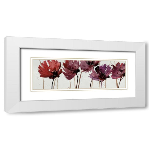 Blushing Blooms White Modern Wood Framed Art Print with Double Matting by Barnes, Natasha