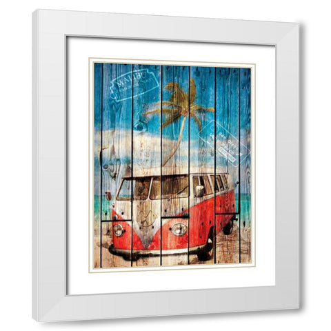 La Playa White Modern Wood Framed Art Print with Double Matting by Sola, Bresso