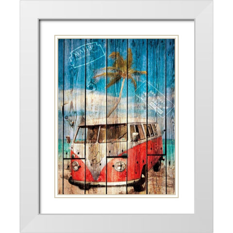 La Playa White Modern Wood Framed Art Print with Double Matting by Sola, Bresso