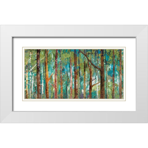 Woodland White Modern Wood Framed Art Print with Double Matting by Gold, Caroline