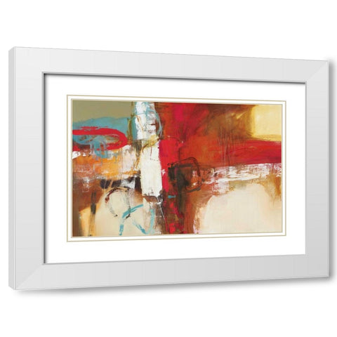 Woven White Modern Wood Framed Art Print with Double Matting by Barnes, Natasha